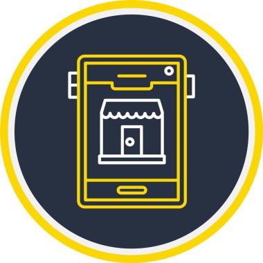 MobileShop Simgesi, Web Kullanımı için Vektör İllüstrasyonu