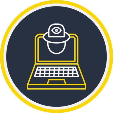 Web Kullanımı için Spyware Simgesi, Vektör İllüstrasyonu