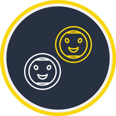 Web Kullanımı İçin Mutlu Simge, Vektör İllüstrasyonu