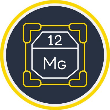 Web kullanımı için 12 Magnezyum Simgesi, Vektör İllüstrasyonu