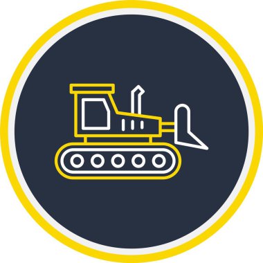 Web Kullanımı için Vektör İllüstrasyonu Buldozer Simgesi