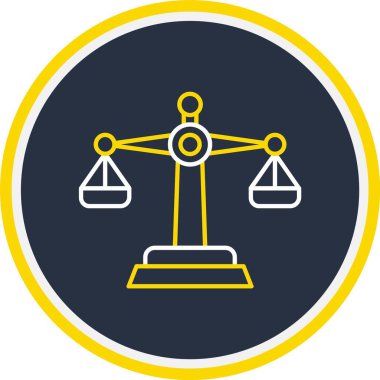 Web Kullanımı için Adalet Simgesi, Vektör İllüstrasyonu