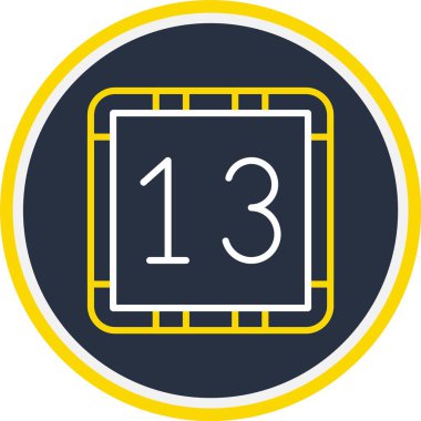 13. 13 Simgesi, Web Kullanımı için Vektör İllüstrasyonu