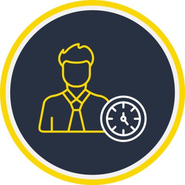 Web Kullanımı için Kullanıcı Saati Simgesi, Vektör İllüstrasyonu