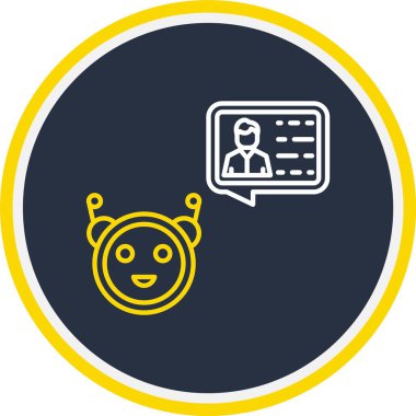 Chatbot Simgesi, Web Kullanımı için Vektör İllüstrasyonu