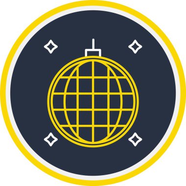 Web kullanımı için Discoball Simgesi, Vektör İllüstrasyonu