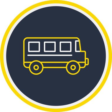Web Kullanımı için Okul Otobüsü Simgesi, Vektör İllüstrasyonu