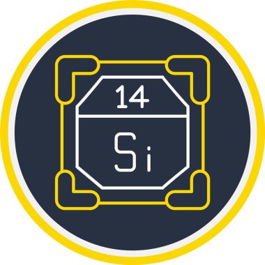 14 Silikon Simgesi, Web Kullanımı için Vektör İllüstrasyonu