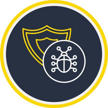 Web Kullanımı için Antivirüs Simgesi, Vektör İllüstrasyonu