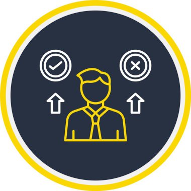 Web kullanımı için Karar Alma Simgesi, Vektör İllüstrasyonu