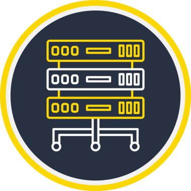 Web Kullanımı için Sunucu Simgesi, Vektör İllüstrasyonu