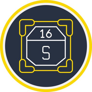 Web Kullanımı için 16 Sülfür Simgesi, Vektör İllüstrasyonu