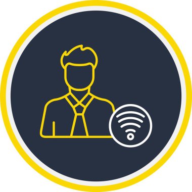 Web Kullanımı için Kullanıcı Wifi Simgesi, Vektör İllüstrasyonu