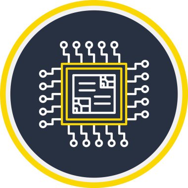 Web Kullanımı için İşlemci Simgesi, Vektör İllüstrasyonu