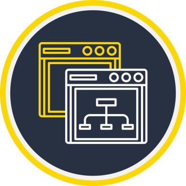 Web Kullanımı için Algoritma Simgesi, Vektör İllüstrasyonu