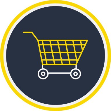 Alışveriş Arabası Simgesi, Web Kullanımı için Vektör İllüstrasyonu