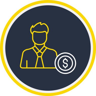 Web Kullanımı için Kullanıcı Para Simgesi, Vektör İllüstrasyonu