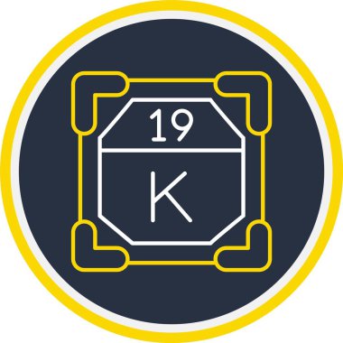 Potasyum Simgesi 19, Web Kullanımı için Vektör İllüstrasyonu