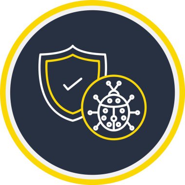 Web Kullanımı için Antivirüs Simgesi, Vektör İllüstrasyonu