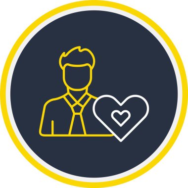 Aşık Kullanıcı Simgesi, Web Kullanımı için Vektör İllüstrasyonu