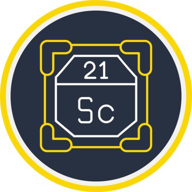 21 Scandium Simgesi, Web Kullanımı için Vektör İllüstrasyonu