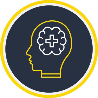 Web kullanımı için Ruh Sağlığı Simgesi, Vektör İllüstrasyonu