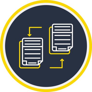 Web Kullanımı için Dosya Paylaşımı Simgesi, Vektör İllüstrasyonu