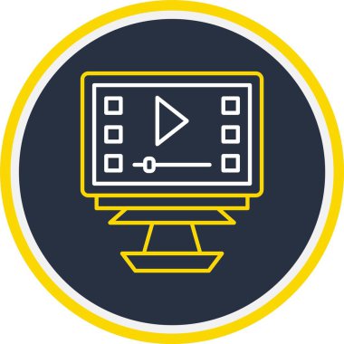 Web Kullanımı için Video Simgesi, Vektör İllüstrasyonu