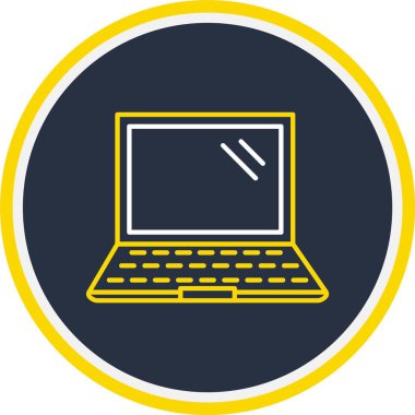 Web Kullanımı için dizüstü bilgisayar simgesi, Vektör İllüstrasyonu