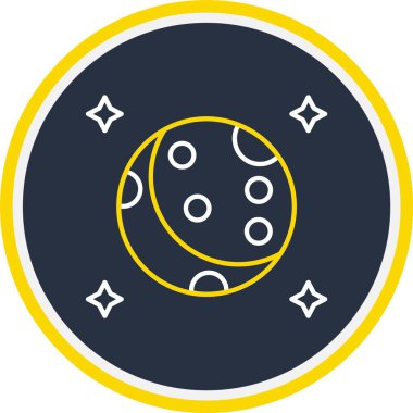 Web Kullanımı için Tam Moona Simgesi, Vektör İllüstrasyonu