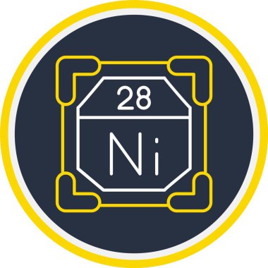 28 Nickel Simgesi, Web Kullanımı için Vektör İllüstrasyonu