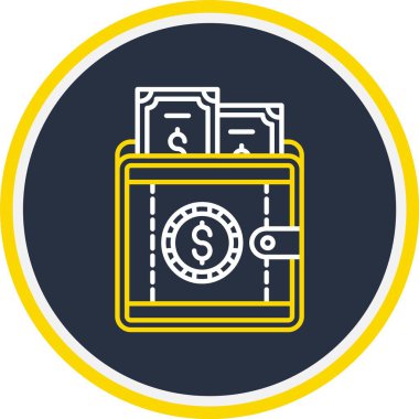 Web Kullanımı için Cüzdan Simgesi, Vektör İllüstrasyonu