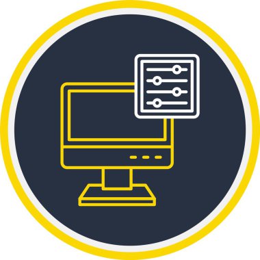 Web Kullanımı için Bilgisayar Simgesi, Vektör İllüstrasyonu