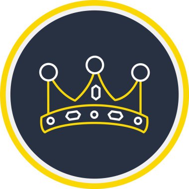 Web Kullanımı için Crown Simgesi, Vektör İllüstrasyonu