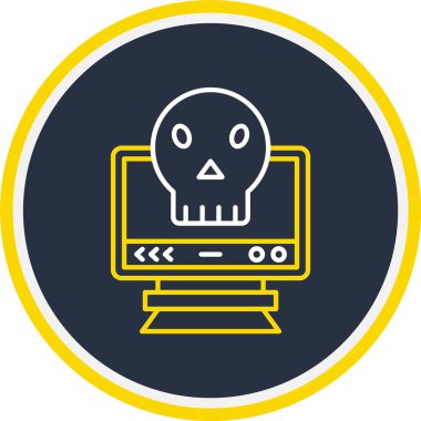 Web Kullanımı için Kötü Yazılım Simgesi, Vektör İllüstrasyonu