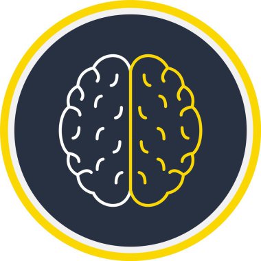 Web Kullanımı İçin Beyin Simgesi, Vektör İllüstrasyonu