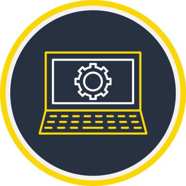 Web Kullanımı için dizüstü bilgisayar düz vektör simgesi, Vektör İllüstrasyonu