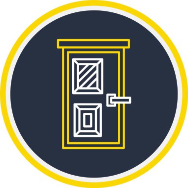 Web Kullanımı için Ön Kapı Simgesi, Vektör İllüstrasyonu