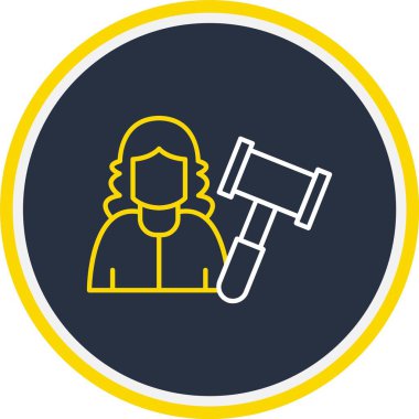 Yargıç Simgesi, Web Kullanımı için Vektör İllüstrasyonu