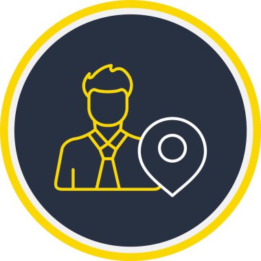 Web Kullanımı için Kullanıcı Pin Simgesi, Vektör İllüstrasyonu