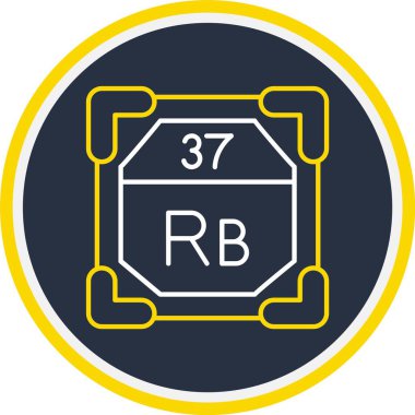 37 Rubidium Simgesi, Web Kullanımı için Vektör İllüstrasyonu