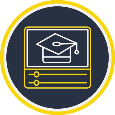 Web kullanımı için Eğitimsel Video Simgesi, Vektör İllüstrasyonu