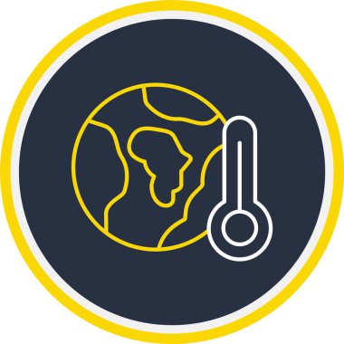 Web Kullanımı İçin Küresel Isınma Simgesi, Vektör İllüstrasyonu