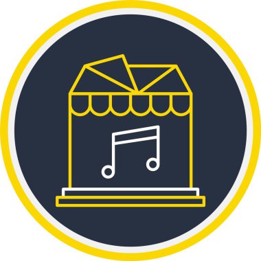 Web Kullanımı için Ev Müzik Simgesi, Vektör İllüstrasyonu