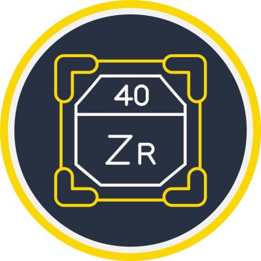 Web Kullanımı için 40 Zirkonyum Simgesi, Vektör İllüstrasyonu