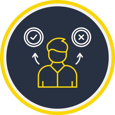 Web kullanımı için Karar Alma Simgesi, Vektör İllüstrasyonu