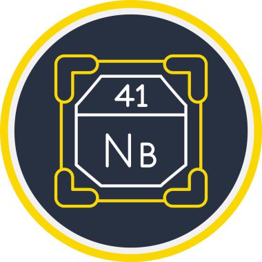 41 Niobium Simgesi, Web Kullanımı için Vektör İllüstrasyonu