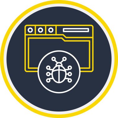 Web Kullanımı için Virüs Simgesi, Vektör İllüstrasyonu