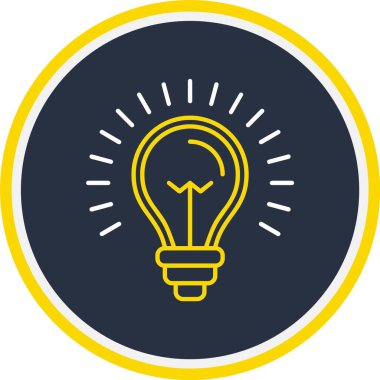 Ampul Simgesi, Web Kullanımı için Vektör İllüstrasyonu