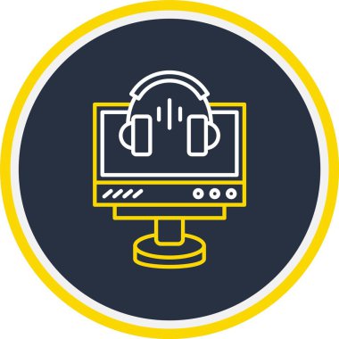 Web Kullanımı için Kulaklık Simgesi, Vektör İllüstrasyonu